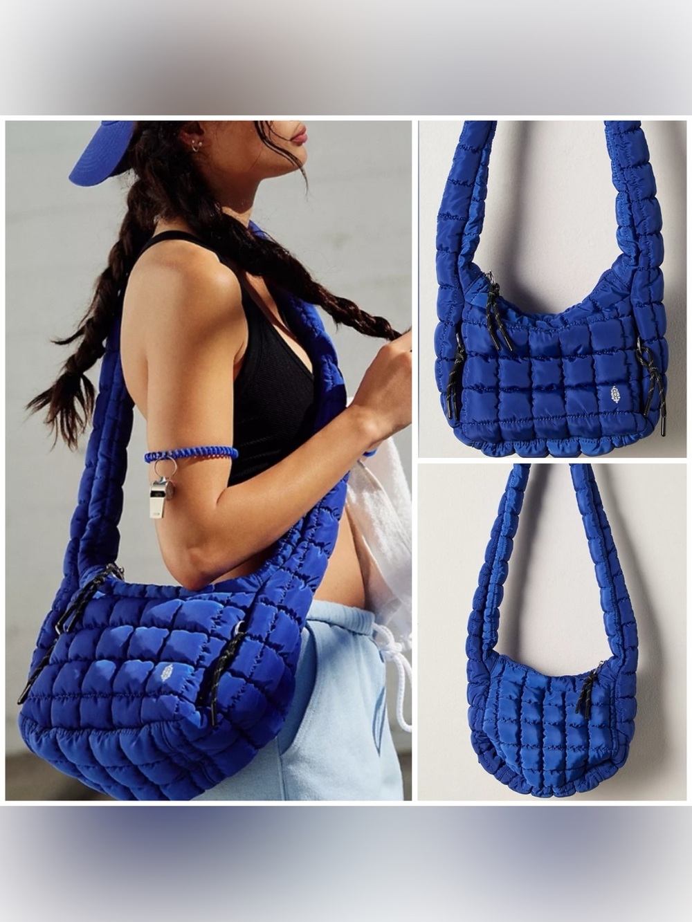 NWT Free People FP Movement Quilted Baby Carryall Sling Bag athletic blue - ALL